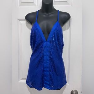 Spaghetti strap sequin top